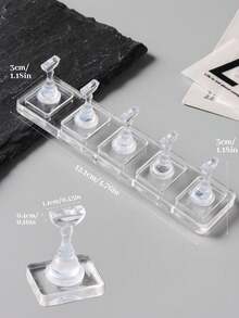 5/10 cái Kệ trưng bày móng tay acrylic trong suốt không từ tính, Giá trưng bày nhãn dán móng tay, Bàn tập làm móng, Dụng cụ làm móng DIY - Trong sáng - Xem 10