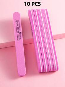5/10pcs Rectangular Nail File Set, 0.47 Inch Thick, Suitable For Gel Nails, Washable Sponge Double-Sided 100/180 Grit Sandpaper For Grinding And Polishing - Multicolor - View 16