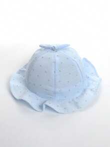1顶女婴遮阳帽，婴儿防晒帽，幼儿女童帽，防风轻便渔夫帽，婴儿沙滩帽。宽檐设计，花卉图案和扎染工艺，饰以蕾丝。适合日常佩戴和户外活动。夏季儿童沙滩宽檐渔夫帽。 - 多色 - 查看 8