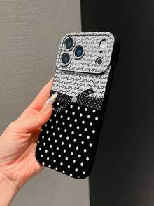 Cute & Luxurious Black & White Polka Dot Phone Case, Matte Soft Silicone Full Coverage Camera Protection, Creative Bowknot, Love Letter, Round Dot Pattern, Suitable For Parties, Outings, Photography, Compatible With Samsung Galaxy S26 ULTRA, S26, S25 ULTRA, S24 ULTRA, S23 FE, S22, A56, A57, A37, A17, A07, A06, A05S, A55, A54, A53, And 17 Pro Max, 17 Pro, 16 Pro Max, 16 Pro, 15 Pro Max, 14 Pro Max, 13, 12, 11, XS Max, 11 Pro Max - Multicolor - View 2