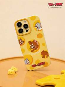 TOM & JERRY X SHEIN 1个可爱奶酪图案手机壳卡通时尚保护套，兼容 - 彩色 - 查看 1