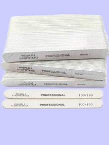 3/5/10/20/50pcs Nail Files, 100/180 Grit Sandpaper, Zebra Pattern Double-Sided Washable Coarse Files, Suitable For Removing Acrylic Nails And Extending Nails, Manicure Care Set, Salon & Home Use - Multicolor - View 5