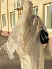 1条女士围巾，波西米亚风格，水彩、大理石纹、波纹、扎染印花头巾，适合日常佩戴 - 白色 - 查看 2