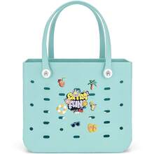 1pc Extra-Large Women's Beach Bag, Available In Multiple Colors, Large-Capacity EVA Stylish Shopping Bag, Shoulder Bag, Handbag, Open Design Multi-Functional Tote Bag - Suitable For Beach, Shopping, Pool, Sports, And Vacation. - 彩色 - 查看 27