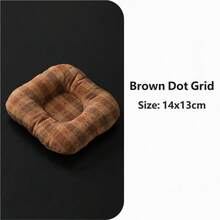 Japanese Style Fabric Coasters, Food Photography Props, Korean Ins Grid Teapot Mat, Heat Insulation Pad - Multicolor - View 15