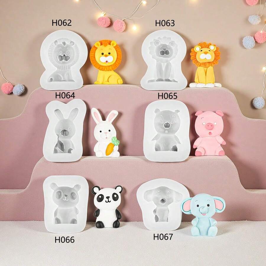 Cartoon Forest Animal Shaped Silicone Candle Decoration Mold - Animal - View 1