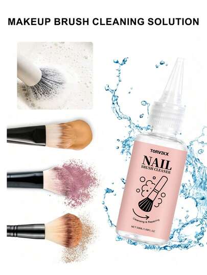 50毫升化妆刷清洁剂，采用温和配方，适用于深度清洁化妆海绵、粉扑、化妆刷及其他化妆工具。可去除化妆刷套装、海绵和粉扑上的顽固污渍。
