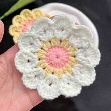 Cute Floral Coasters, Cute Placemats, Heat-Resistant Pads, Handmade Crochet Coasters, Suitable For Home Kitchen Decor - Multicolor - View 8