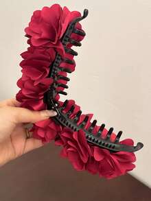 1pc 2026 New Rose Flower & Banana Clip, Hair Claw Clip For Updo Hairstyle - Multicolor - View 6