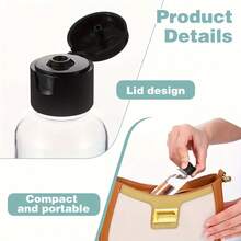 5个3.4盎司/100毫升旅行装带翻盖空瓶，非常适合化妆品旅行 - 黑色 - 查看 8