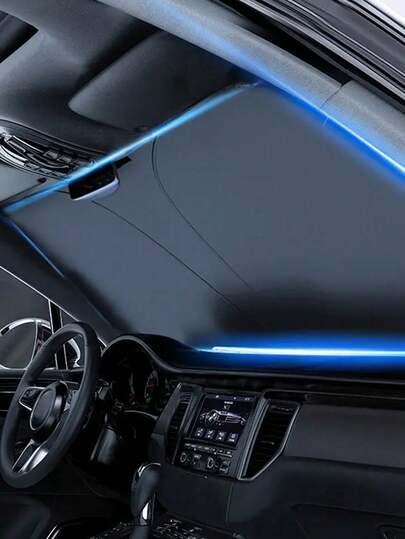 1pc Foldable Car Windshield Sunshade, Titanium Silver Color - Features UV Protection, Heat Resistant And Easy Installation, Maximizing In-Car Comfort - Excellent Choice For Summer Driving!