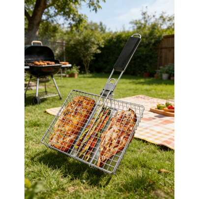 Barbecue Grill, Grilling Basket, Lightweight And Portable, Suitable For Outdoor Travel, Camping, And Camping Barbecue, Used For Cooking Fish, Shrimp, Vegetables, And Barbecue Stoves