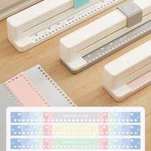 1pc 30-Hole Paper Punch, 3 Punching Effects - Heart, Square, Circle, Easy To Operate Paper Punch, Effortless Cutting, Suitable For Office, School - One Size Fits All - View 2