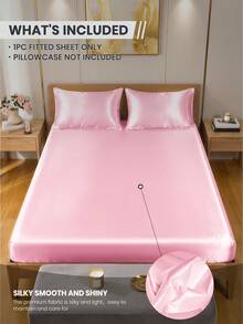 2/3pcs Luxury Satin Bedding Set, Bedding Ensemble, Bed Sheet Set, Bed Cover Set, Solid Color Mattress Protector Set, Soft & Comfortable Bedroom Bedding Set, Deep Pocket Mattress Cover, 1pc Mattress Cover With 1/2pcs Pillowcase, Bed Cover Set, Fit For Double/Full/Queen Size Bed, Super Soft Breathable, Silky Smooth, Wrinkle-Resistant, Machine Washable Bed Sheets - Pink - View 4