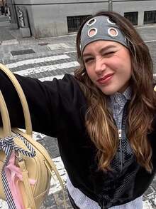 1个朋克女孩镂空弹力发箍，金属摇滚蒸汽朋克风格夏季发饰沙滩爪夹度假发夹 - 彩色 - 查看 2