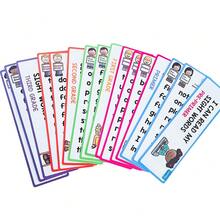 Lachilly 16 PIEZAS Tarjetas de aprendizaje de 220 palabras de uso frecuente, Tarjetas de vocabulario en inglés, Juguetes educativos de juegos cognitivos para niños, Materiales didácticos Montessori - Multicolor - Ver 6