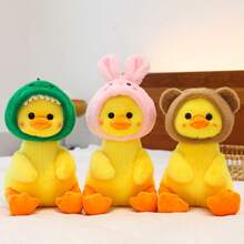 Official Hooded Plush Duck Doll Figurine, Dinosaur, Rabbit, Teddy Bear, Duck Stuffed Doll, Dinosaur, Animal Plush Toys, Christmas Gift, Halloween Gift, Various Holiday Gifts, Sofa Decor, Bedroom Decor, Graduation Gift, Mother's Day Gift, Plush Doll, Birthday Gift, Stitch, Cute Small Doll, Doll, Plush Doll, Graduation Season Gift - Multicolor - View 3