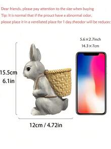 1pc Rabbit Shaped Planter Decor: 1 Resin Rabbit Planter With Basket, Suitable For Garden/Indoor Decor - Easter Spring Decor, Planter, Pool Decor, Wedding Decor, Home Decor, Party Decor, And Gift For Family And Friends - Multiple Styles - View 11