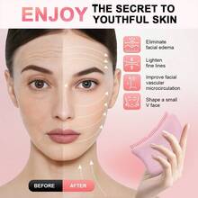 New Lymphatic Contour Face Brush, 1pc/2pcs Silicone Pink Facial Contour Brush For Shaping And Lymphatic Massage, Eye & Neck Care - Multicolor - View 3