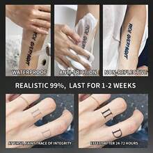 迷你临时纹身贴纸 - 英文励志语录，防水持久（1-2周），易于粘贴，哑光效果，半永久草本纹身贴纸，持久妆容及身体彩绘，男女通用，时尚身体彩绘贴纸 - 萬聖節 - 查看 10