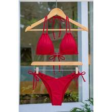 Women's Plus Size Bikini, Adjustable Beachwear - Red - View 1