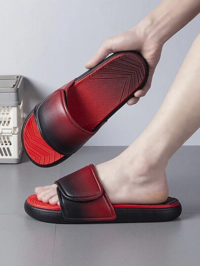 Dép xăng đan nam kiểu ombre, khóa dán, dép đi trong nhà mùa hè kiểu dáng thường ngày.