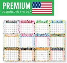 Hadley Designs Yearly Wall Calendar 2026 Large - 12 Month Dry Erase Calendar For Wall, Double-Sided, Reversible, Erasable, Reusable, Full Year Long Annual Planner - Doodle Colorful - ColorA - 查看 4