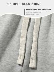 Men's Baggy Sweatpants Heavyweight Fleece Wide Leg Drawstring Sweat Pants,Casual Lounge Joggers With Pockets Slacks Grey - Màu Xám nhạt - Xem 4