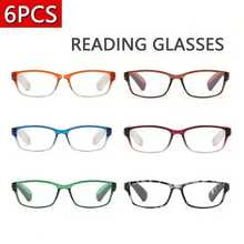 6 PCS Colorful Square Reading Glasses For Men Women, Lightweight Full Frame Readers With +1.0 To +4.0 Strengths - Nhiều màu - Xem 18