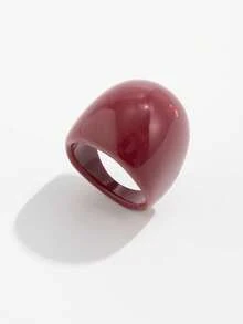 1 chiếc nhẫn dạng vòng hở màu đỏ rượu vang cổ điển, đa năng, phù hợp để đeo hàng ngày cho nữ. - Màu Đỏ Sâu - Xem 6