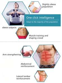 AXH EMS Wireless Muscle Stimulation Training Device, Smart Fitness Abdominal Trainer, Electric Massage - Black - View 4