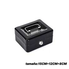 Pequeña Caja De Efectivo Con Cerradura Y Ranura Alcancía De Monedas - Negro 1 pieza - Ver 7