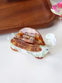 Cute Cartoon Ocean Animal Hair Clips For Girls, Acetate Patchwork Sweet Turtle & Seashell Design, Summer Beach Theme Hair Accessories Summer Beach Claw Clips Vacay Hair Claws - Multicolor - View 5