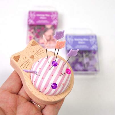 1 Set Animal Needle Cushion Set, Includes 80pcs Positioning Beads Needles, Grid Design, Suitable For Embroidery And Needlework, Seasonal Desktop Accessory, Essential Sewing & Knitting Supplies | Grid Pattern | Wooden Structure, Sewing Accessories