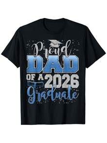 Proud Dad Of A Class Of 2026 Graduate T-Shirt - Unisex Loose Fit & Gown Suitable For Parents, Family, Friends, Coworkers - 2026 Senior Year Graduation Gift (Hand Wash/Dry Clean) - màu đen - Xem 1
