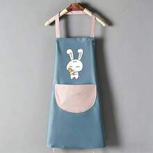 Bộ 2 tạp dề làm việc điều chỉnh được, chống thấm nước và dầu mỡ, họa tiết thỏ và cà rốt hoạt hình, có túi, thích hợp cho việc nấu nướng, tạp dề đầu bếp unisex, thích hợp cho việc nấu ăn trong nhà bếp, tạp dề dọn dẹp nhà cửa đơn giản và thanh lịch. - Nhiều màu - Xem 12