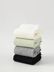 1双女士过膝袜，轻薄学院风修身显瘦袜，适合春夏穿着，可搭配裙子，百搭实用 - 彩色 - 查看 5