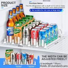 Drink Organizer For Fridge, Upgraded Drink Dispenser For Fridge, Automatic Pusher Glide,12oz 16oz - Can Dispenser For Fridge - Holds Up To 20 Cans - 5 Rows White,42863185 - one-size - View 5
