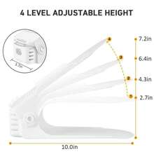 20 Pack Shoe Slots Organizer - Shoe Stackers, Space Savers 50%, 4 Levels Adjustable, Double Layer Holders For Closet, White - View 2
