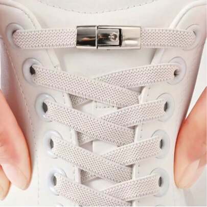 1 Pair Elastic No-Tie Shoelaces, Lockable Design For Quick Wear And Secure Fit, Convenient And Fashionable For Men And Women, Suitable For Casual, Outdoor, Party And Travel Occasions. A Practical And Thoughtful Gift Idea For Birthday, Valentine's Day, Mother's Day, Christmas, And Outdoor Enthusiasts.
