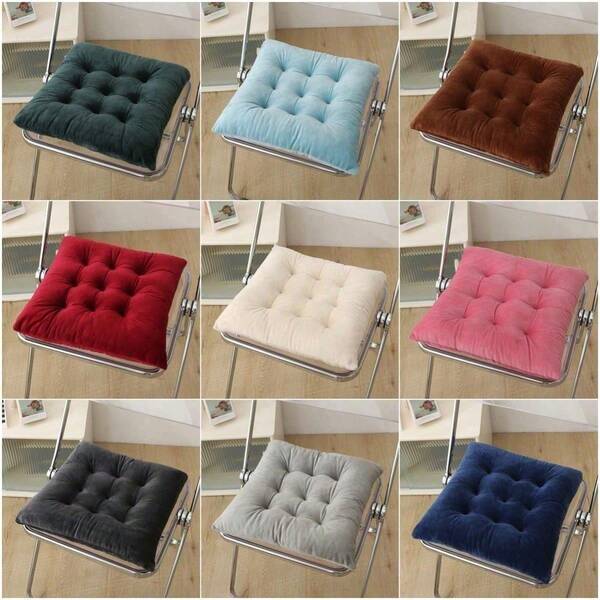 1pc Soft Square Chair Cushion With Tie, Non-Slip & Breathable Seat Pad For Home, Office, Car And Travel, Made Of Polyester Fiber, Suitable For Seat Cushion, Meditation, Yoga Or Pet Use