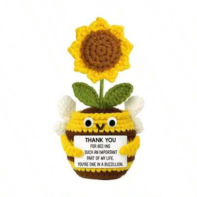 感谢您送给女士、老师、老板、同事、朋友、经理、导师、护士的礼物。感谢您钩织的小蜜蜂花盆玩偶。