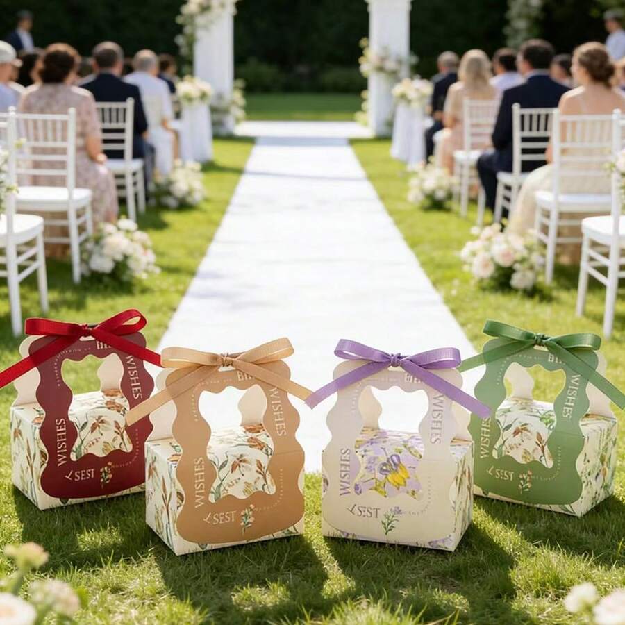 10个/包 婚礼派对礼品糖果盒，高端新款纸盒，纪念礼品盒，适用于各种节日和周年纪念日 - 查看 1