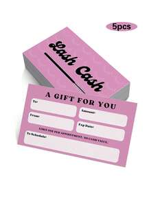 50pcs Pink Eyelash Design Gift Vouchers, Suitable For Eyelash Extension Salons, Beauty Businesses And Customer Loyalty Cards - Sets - View 6