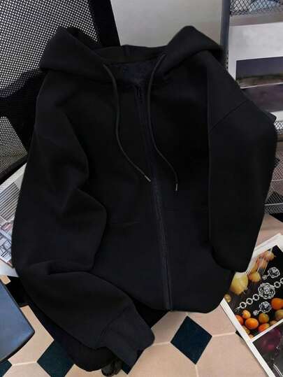 Hombre005 Sudadera con capucha y cremallera para hombre, sin , práctica y duradera, corte holgado, manga larga, para ocio y deporte