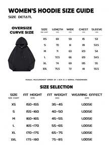 Women's Hoodie, Cotton Top, Black Godfather Motif Hoodie, Retro American Style, Autumn/Winter, Warm Lining, Drawstring Hood, Loose Fit, Casual, Versatile, Suitable For Cold Weather, Women's Long Sleeve Top - 白色 - 查看 8