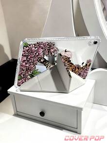 Tiger Descending The Mountain - Peony Painting Tablet Case Compatible With IPad Air 11-Inch M3 2025 / M2 2024, Air 5th Generation 2022 , (A16) 11 Inch 11th Generation 2025,Compatible With Samsung Galaxy Tab,Kindle Paperwhite 12th Gen 2024, Clear Back ,Fashion Pattern Protective Case,Autlueomatic Sleep And Wake-Up Function, Airbag Protection, Suitable For Gifts And Office Use - Multicolor - View 7