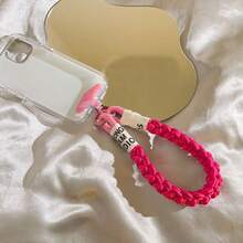 一套创意四股编织绳腕带，适用于手机、车钥匙、挂绳、腕包、通用手机壳 - 彩色 - 查看 8