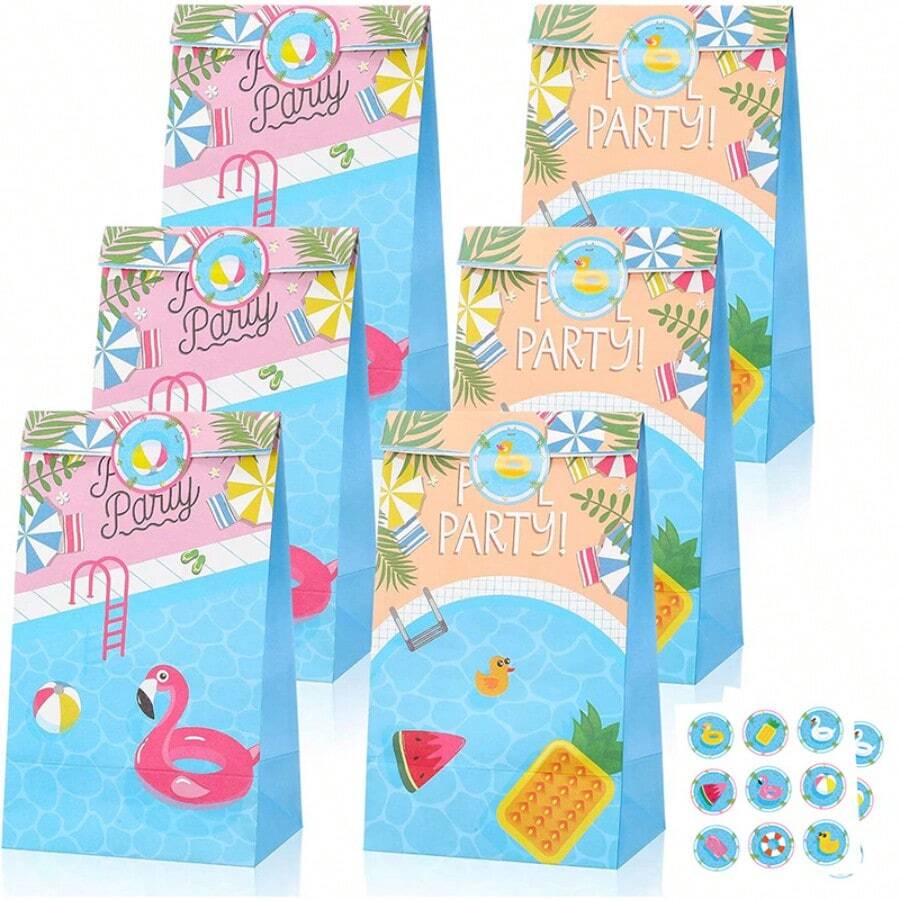 14 túi quà chủ đề tiệc bể bơi mùa hè, thích hợp cho lễ tốt nghiệp, đám cưới, sinh nhật, lễ hội, đóng gói kẹo trong các bữa tiệc. - Kiểu 1 - Xem 1