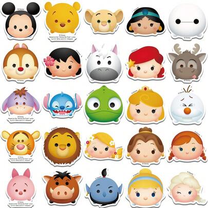 Disney 50 pièces Autocollants de bandes dessinées, Faveurs de fête, Autocollants de marguerites, Autocollants de princesse, Autocollants de Stitch, Autocollants imperméables, Convient pour les livres, les journaux, les coques de téléphone, les ordinateurs portables, les tablettes, les bouteilles d'eau, idéal pour les vacances, les anniversaires, les récompenses, la décoration de cadeaux